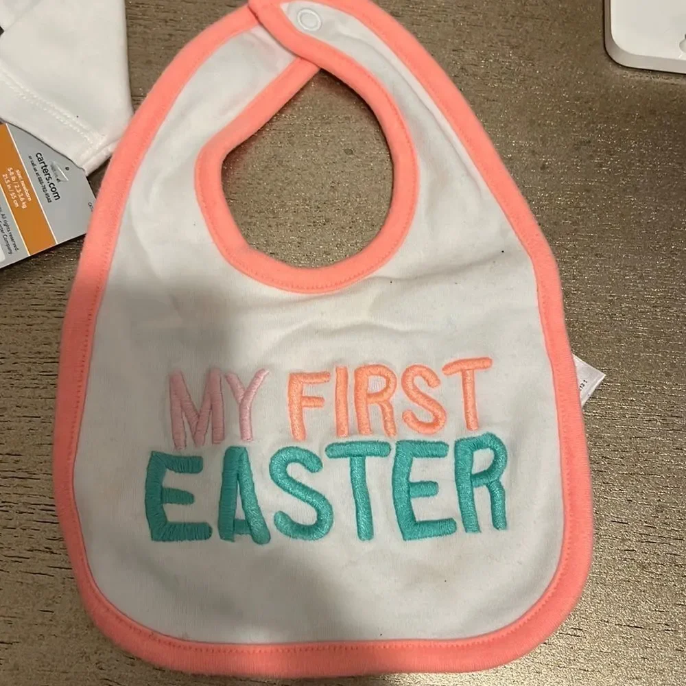 baby onesie and bib